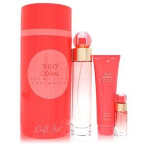 Perry Ellis 360 Coral by Perry Ellis Gift Set -- 3.4 oz Eau de Parfum Spray + .2